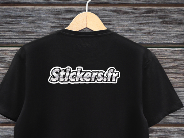 sticker thermocollant noir t shirt back